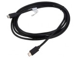 Cablu USB 2.0 USB-C Mufă Nichelată 3m Negru, Digitus