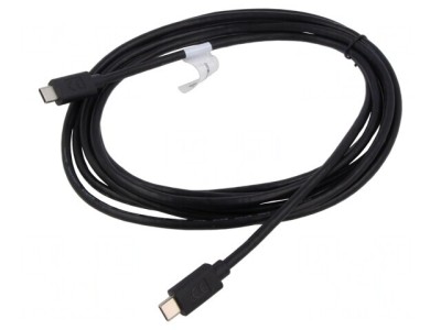Cablu USB 2.0 USB-C Mufă Nichelată 3m Negru foto