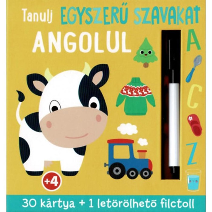 Tanulj egyszerű szavakat angolul - 30 k&aacute;rtya + 1 let&ouml;r&ouml;lhető filctoll