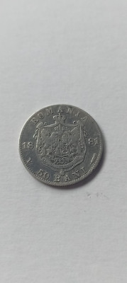 ROMANIA - 50 Bani 1881 Argint. Piesa frumoasa de colectie . foto