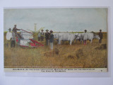 Domeniul Coroanei Rușețu carte poș.publicitară mașină recoltat americană 1909