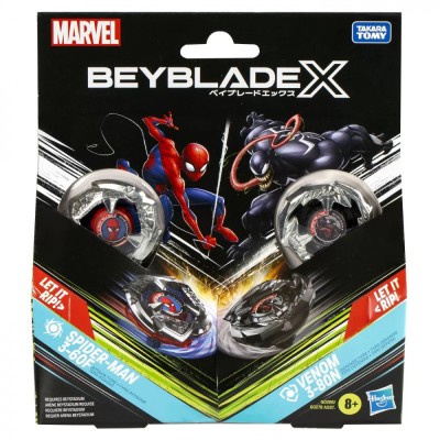 BEYBLADE X MARVEL SET DUO SPIDER MAN 3-60F SI VENOM 3-80N foto