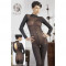 Catsuit mit Spitzenkragen black - S/M