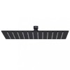 Cap duș dreptunghiular tip ploaie negru 30x20cm oțel inoxidabil