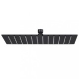 Cap duș dreptunghiular tip ploaie negru 30x20cm oțel inoxidabil