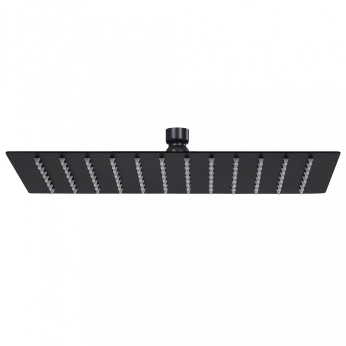 Cap duș dreptunghiular tip ploaie negru 30x20cm oțel inoxidabil