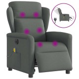 vidaXL Fotoliu electric de masaj rabatabil, gri &icirc;nchis, textil