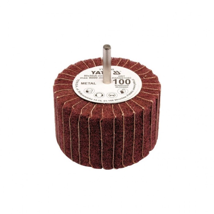 Perie abrazivă circulară cu tijă 80 X 50 X 6 mm Yato YT-83399