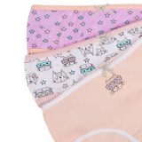 Set Chiloti Multicolor cu Imprimeu Pisicute pentru Copii - 3 Perechi, CMCLASS