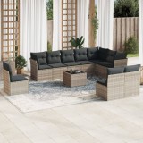 Gossi set canapele de gradina cu perne, 11 piese, gri, poliratan