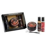 Set cadou erotic EXTASE SENSUEL L&rsquo;art de l&rsquo;amour, cu cremă de ciocolată cu feromoni, lubrifiant de masaj și ulei fierbinte