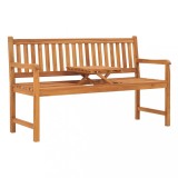 Cumpara ieftin Bancă grădină cu 3 locuri, cu masă, 150 cm, lemn masiv de tec