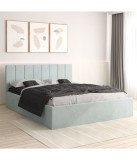 Pat Tapitat Sorin Lemon + Saltea Lux Ortopedica 140x200cm