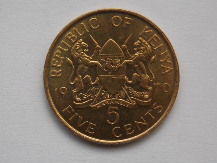 5 CENTS 1970 KENYA