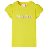 Tricou pentru copii cu m&acirc;neci lungi, galben aprins, 92
