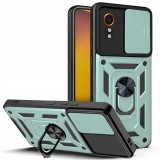 Husa pentru samsung galaxy xcover 7, camshield protectie camera, inel magnetic, slide si snap, green