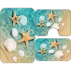 Set Covorașe Baie 3 piese: 60x90cm, 60x45cm, 60x45cm, Stea de Mare