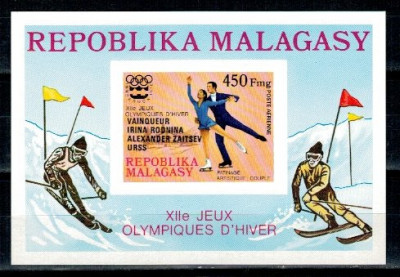 Madagascar 1976 - JO Innsbruck, medaliati, colita ndt neuzata foto