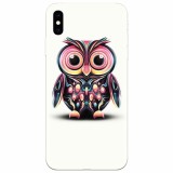 Husa silicon pentru Apple Iphone XS, Colorful Owl Illustration