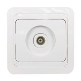 Priza TV Eco Comtec MF0012-06045, rama inclusa, alba