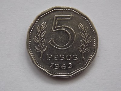 5 PESOS 1962 ARGENTINA foto