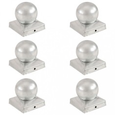 vidaXL Capace st&acirc;lpi tip glob, 6 buc., 91 x 91 mm, metal galvanizat