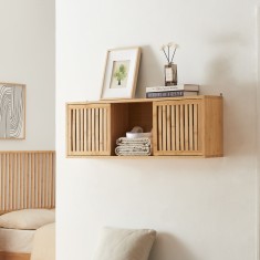 Raft perete cu 2 usi glisante Yp&amp;auml;j&amp;auml; bambus [en.casa] HausGarden Leisure foto