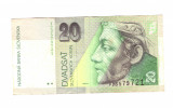 Bancnota Slovacia 20 korun / coroane 20 octombrie 2006, stare buna