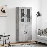 vidaXL Dulap &icirc;nalt, gri beton, 69,5x34x180, lemn compozit