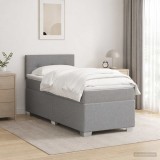 Cumpara ieftin Pat boxspring cu saltea Gri deschis 90 x 200 cm Tesatura