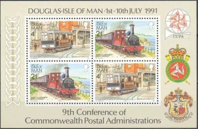 Isle of Man 1991 - Trenuri, tramvaie, bloc neuzat foto