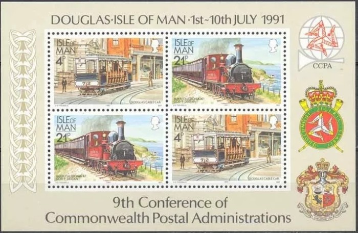 Isle of Man 1991 - Trenuri, tramvaie, bloc neuzat