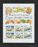 Monaco 1992-Europa CEPT,Transport,Nave,Cristofor Columb,Bloc nedantelat,MNH,