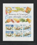 Monaco 1992-Europa CEPT,Transport,Nave,Cristofor Columb,Bloc nedantelat,MNH,, Organizatii internationale, Nestampilat