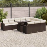 VidaXL Set canapele de grădină cu perne, 11 piese, maro, poliratan 3326394