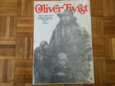 afis film OLIVER TWIST 1982 regia CLIVE DONNER actori GEORGE C.SCOTT TIM CURRY romaniafilm RSR romania foto