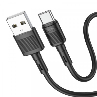 Cablu Date si Incarcare USB-A - USB-C HOCO X83 Victory, 60W, 1m, Negru foto