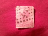 Timbru Belgia 1865 Leopold I , 40c roz , stampilat