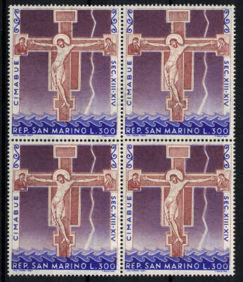 SAN MARINO 1967 - Picturi, Giovanni Cimabue/ serie completa in bloc MNH foto