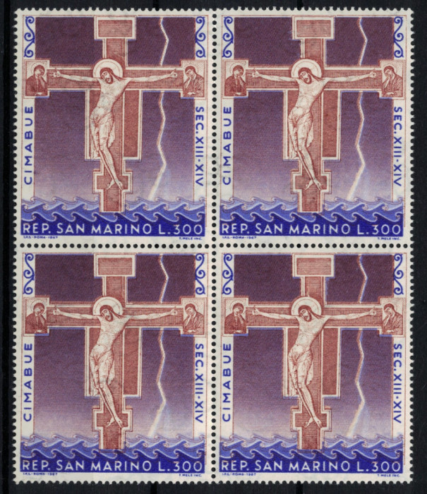 SAN MARINO 1967 - Picturi, Giovanni Cimabue/ serie completa in bloc MNH