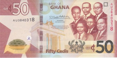 Bancnota Ghana 50 Cedis 2022 - P49b UNC ( vezi descriere ) foto
