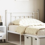VidaXL Tăblie de pat metalică, alb, 107 cm