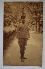 Fotografie veche - Militar roman in uniforma cu sabie foto
