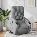 vidaXL Fotoliu electric rabatabil cu ridicare, gri deschis, textil 3204734