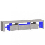 Cumpara ieftin Comoda TV cu lumini LED, gri beton, 200x36,5x40 cm