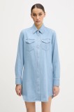 Tommy Jeans rochie din denim mini, dreaptă, DW0DW20111