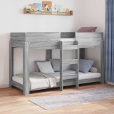 Cumpara ieftin Pat Etajat pentru Copii Gri Sonoma 75 x 190 cm Lemn prelucrat