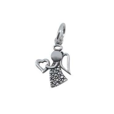 Pandantiv, jolie silver, argint 925, model inger cu inima, 1 g, 20x12 mm
