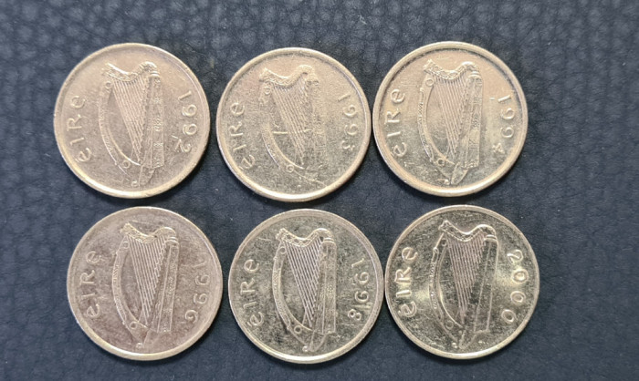 Irlanda 5 pence 1992 1993 1994 1996 1998 2000