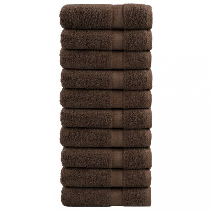 vidaXL Prosoape de duș premium SOLUND 10 buc maro 70x140cm 600 gsm